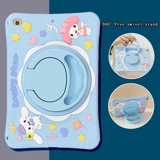 การ์ตูน แบน เคสป้องกัน Huawei MatePad 11 Pro 10.8 T10 T10S 10.4 M6 8.4 M5 8.0 Cartoon Cinnamoroll Melody 360° Swivel Bracket Flat Silicone Cover Soft Case