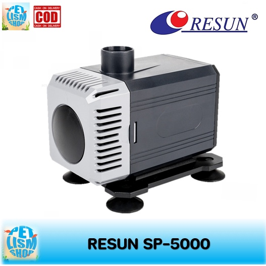 ปั้มน้ำ RESUN รุ่น SP-5000 ปั้มทำน้ำพุ น้ำตก แกนใบพัดเป็นเซรามิค ใช้ได้ทั้งน้ำจืดและน้ำทะเล