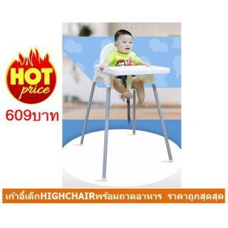 เก้าอี้กินข้าวเด็ก เก้าทานข้าวเด็ก เก้าอี้เด็กHighchair โต๊ะกินข้าวเด็กพร้อมถาดอาหาร