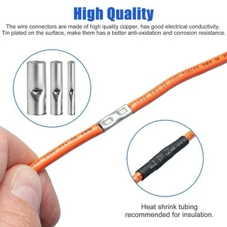 One ชุด 200 ชิ้นทองแดง Ferrule Crimp Terminals, Butt Splice Connectors สําหรับ 22-10 AWG สายไฟ