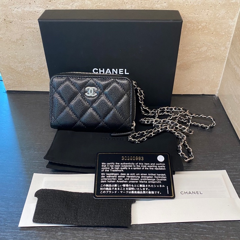 [CO220604525] Chanel / Mini Zippy With Chain Caviar SHW