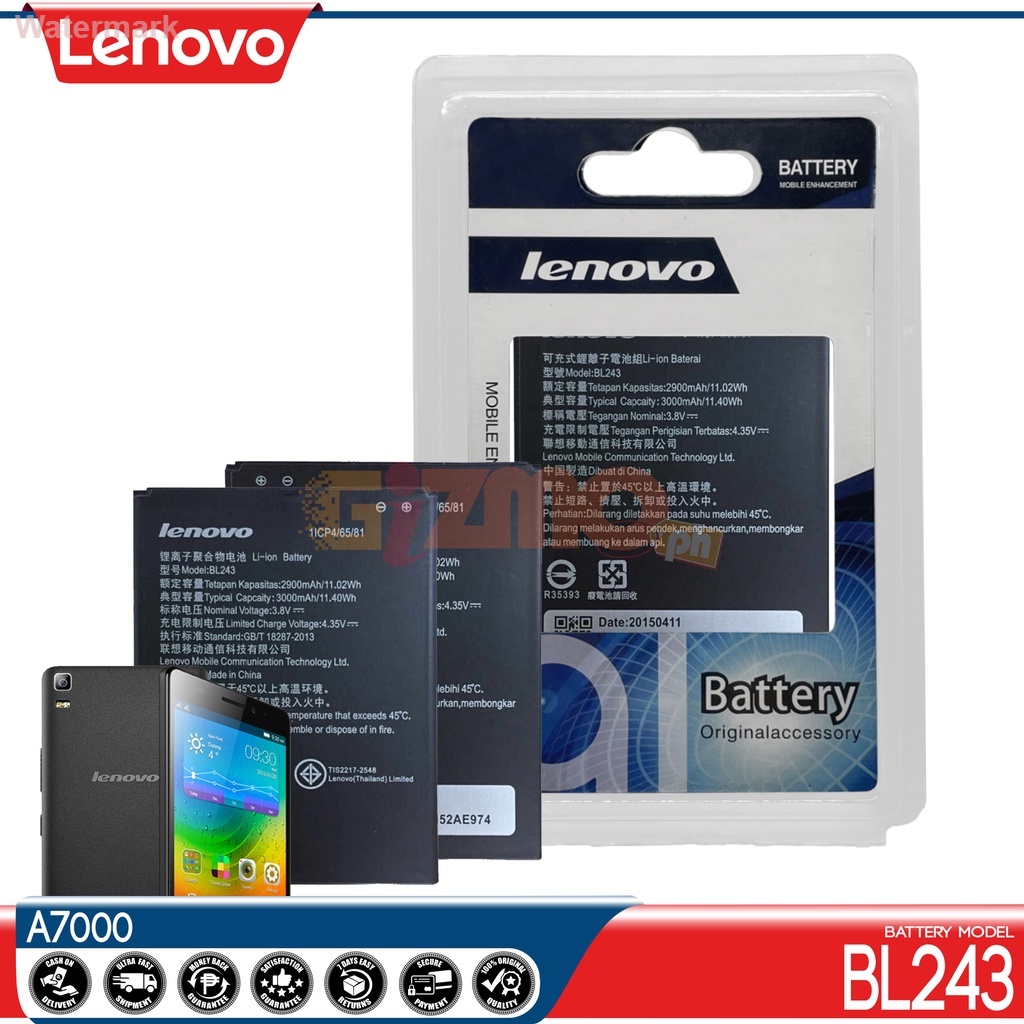 แบตเตอรี่ Lenovo A7000 รุ่น BL243