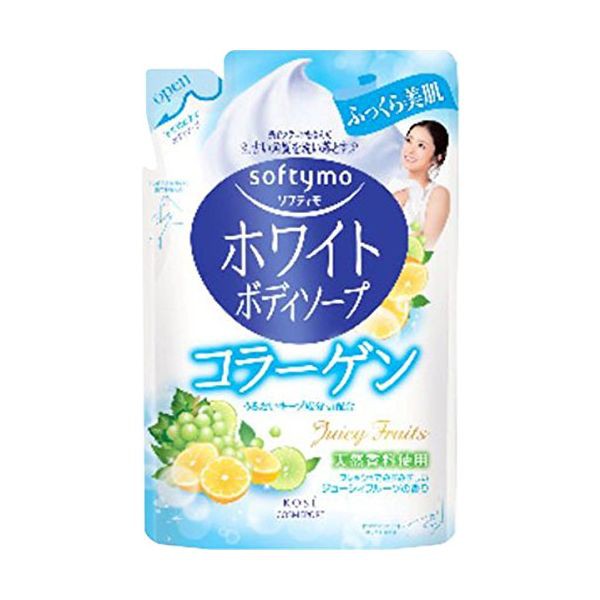 SOFTYMO WHITE BODY SOAP (COLLAGEN) REFILL 420 ML / ครีมอาบน้ำสูตรคอลลาเจน แบบถุงเติม เพื่อสุขภาพผิวท