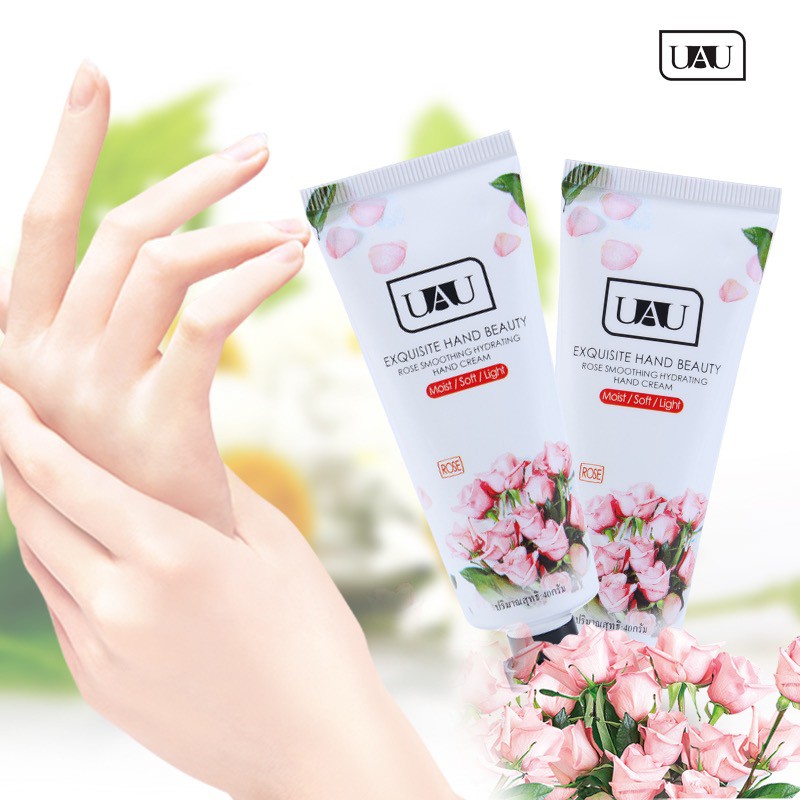 UAU Handcream ครีมบำรุงมือ ทามือ โลชั่นทามือ โลชั่นบำรุงมือ แฮนด์ครีม ให้ความชุ่มชื้นครีมทามือสารสกัดจากกุหลาบ