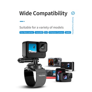 TELESIN 3 in 1 WFS-221 สายรัดข้อมือ หมุนได้ 360° โดยไม่ต้องถอดกล้อง สำหรับ GoPro Hero 10 9 8 7 6 5