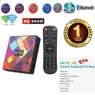 🔥ลดกระหน่ำ มาแรง🔥HK1 Cool Android 9.0 ทีวี 4K Quad Core WIFI Bluetooth IPTV TOP  Android box