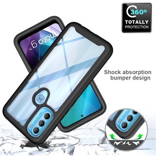 Motorola One Fusion Edge 20 30 Pro Plus G Power 2022 G71 G51 G41 G31 G200 G100 G60 G60S G50 G30 G20 G10 E20 Casing 3 in 1 Luxury Shockproof Armor Case Front Back Double Protection Transparent Hard Soft silicone Phone Protective Back Cover