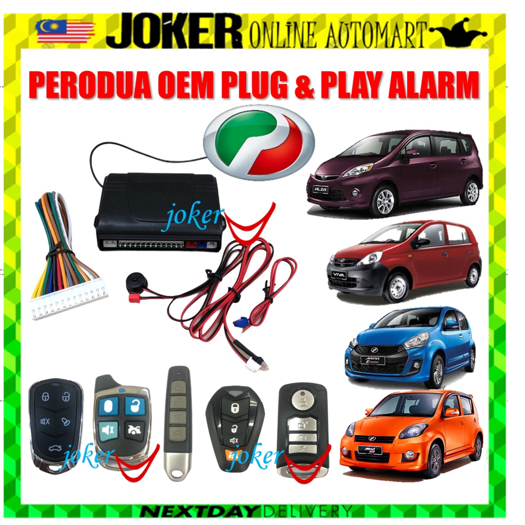 Perodua Viva Alza Myvi Lagi Best Myvi Old 13 Pin OEM Car Alarm Security System (13 PIN)