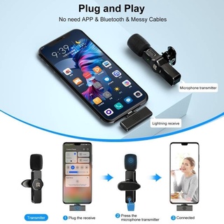 Puluz Wireless Microphone ไมค์ไร้สาย สำหรับ ไลฟ์ บันทึกวิดีโอ vlog presentation