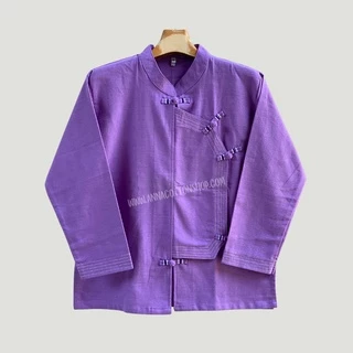 เสื้อผู้ชาย ผ้าฝ้ายชินมัย คอจีนไทลื้อป้าย กระดุมจีนด้นด้ายสลับสีโดนเด่น เนื้อนุ่มมือสวมใส่สยาย งานดีมีเอกลักษณ์เฉพาะตัว