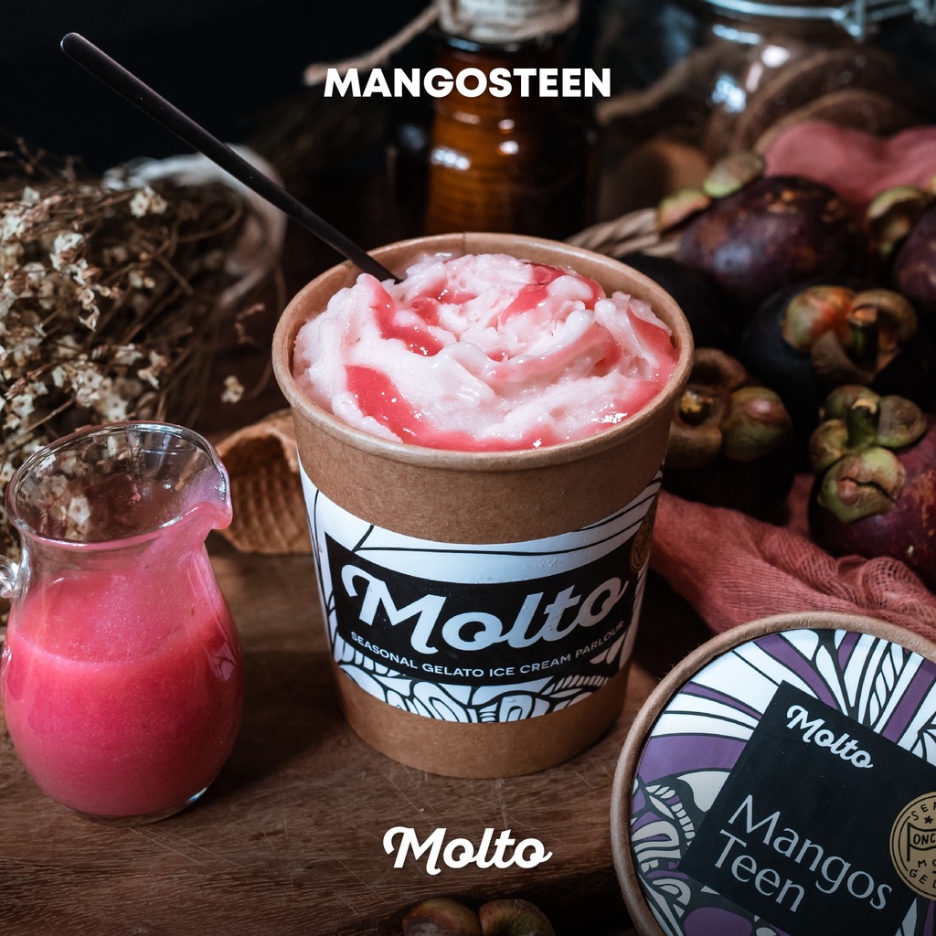 New Mangosteen (ไอศกรีม มังคุด สูตรใหม่ 1 ถ้วย 16 oz.) - Molto premium Gelato