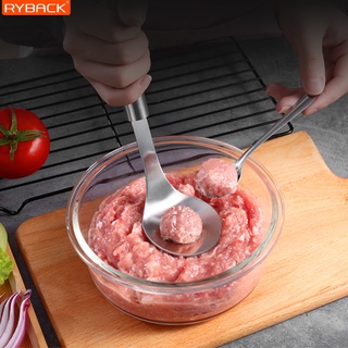 RYBACK ช้อนทำลูกชิ้น Meatball Maker ช้อน ช้อนทำลูกชิ้น ขนาด 22.5 x 6.3 cm สแตนเลสหนา มีรูตรงกลาง ที่ทำลูกชิ้น ใช้งานง่าย