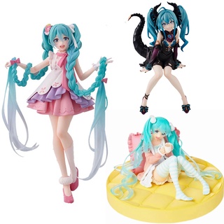 ใหม่ โมเดลฟิกเกอร์ PVC รูปปั้นอนิเมะ Hatsune Miku ขนาด 12-20 ซม. สําหรับตกแต่งโต๊ะ