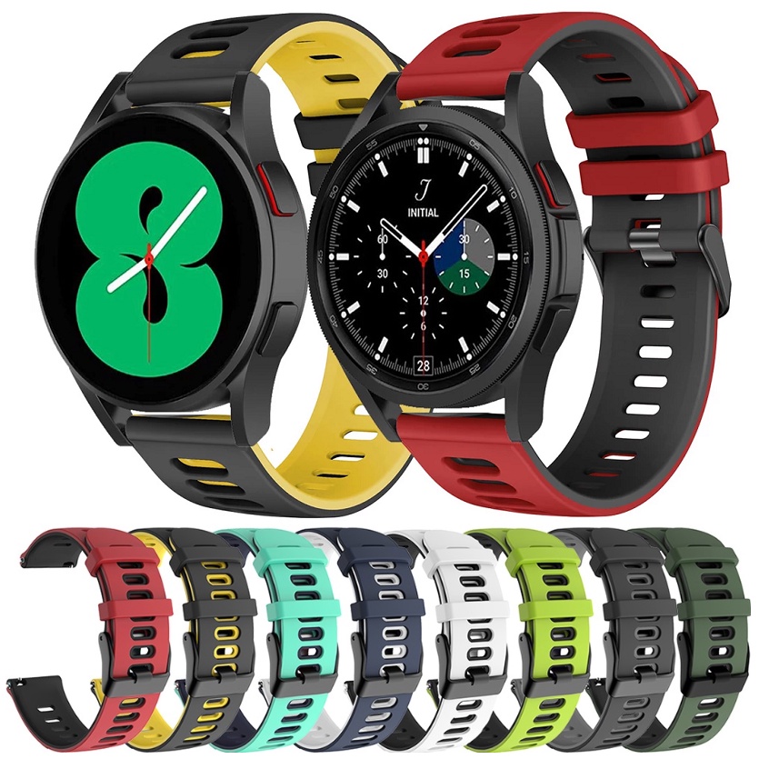 สาย Samsung Galaxy Watch 7 Strap Soft Silicone Sports Double Color สาย Samsung Galaxy Watch FE /7/6/