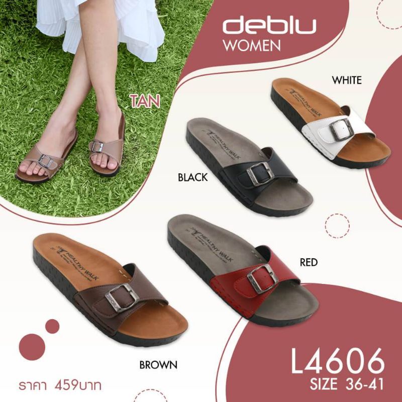 NFshoes ถูกสุด! รองเท้าแตะ หญิง เพื่อสุขภาพ Deblu เดอบลู รุ่น L4606 มี 8 สี รองเท้าวินเทจ ไบเก้น นุ่มนิ่ม น้ำหนักเบา แท้ - รูปที่ 2