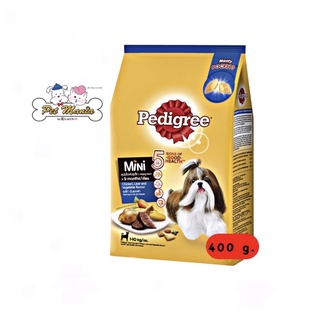 Pedigree Mini ชนิดเม็ด สำหรับสุนัขพันธ์ุเล็ก ขนาด400g. รสไก่ ตับ และผัก