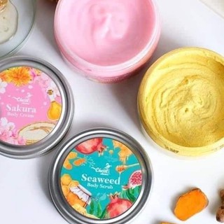 สครับเฉิดฉาย เฉิดฉาย สครับสาหร่าย /โลชั่น ซากุระ SAKURA BODY CREAM + SEAWEED BODY SCRUB cherdchine