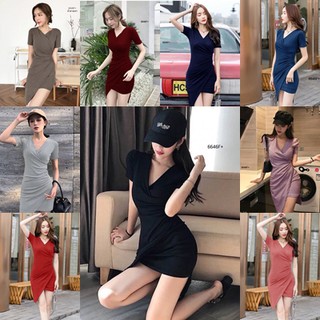 J6646 Dress เดรสสั้น เข้ารูป