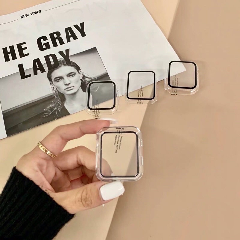 พร้อมส่ง เคส PC + กันรอยหน้า แบบใสใส ใช้ได้กับ Smart Watch 10 9 8 7 6 5 4 3 2 1 Se Ultra และ H13mini