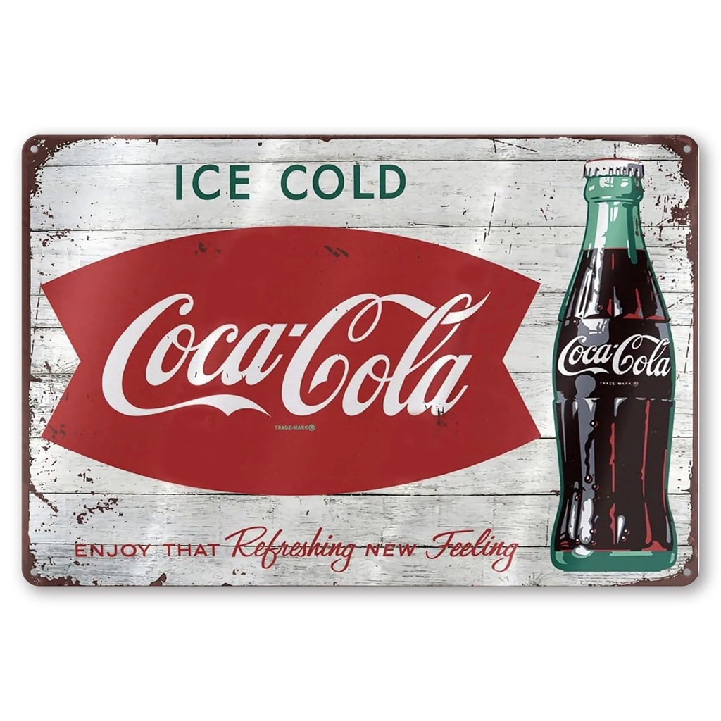 Coca Cola ตกแต่งสะสม - ป้ายดีบุกโลหะตกแต่งผนังสําหรับตกแต่งห้องของคุณตกแต่งผนังที่ไม่ซ้ําใคร