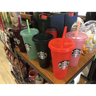 *** New item *** Starbucks reusable glitter cold cup size 24oz *** 5 cups/set *** จากร้านสตาร์บัคไทย