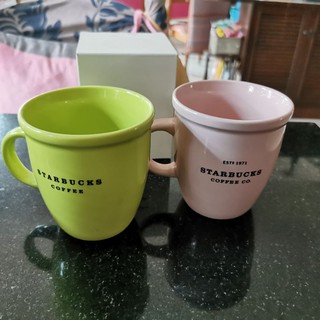 Starbucks Pink &amp; Green Mugs เก็บสะสมมานานมากก