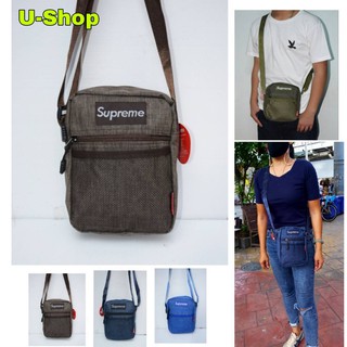 กระเป๋าสะพายข้าง supreme//US043ใบเล็กหน้าเรียบ