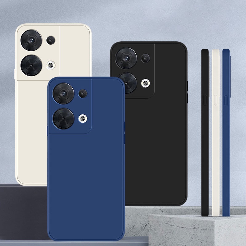 เคสซิลิโคนแบบอ่อน กันกล้อง เคสมือถือ TPU สีพื้น สำหรับ OPPO Reno 12 Pro 5G 11 11F 10 + 8T 4G 8 8z