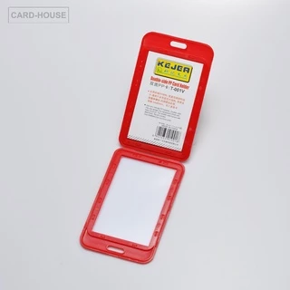 กรอบใส่บัตรพนักงาน แนวตั้ง 12 สี Double-side PP Card Holder T-001V บรรจุ 1 ชิ้น