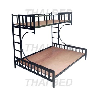 ชั้นบน3ฟุต,ชั้นล่าง5ฟุต โครงเตียงเหล็ก2ชั้น เตียงครอบครัว รุ่น FAMILY Steel bunk bed ( 5F.+3F.) จัดส่งทั่วประเทศ