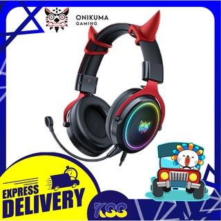 หูฟังเกมมิ่งส์ ONIKUMA Gaming Headset X10 RGB แจ็ค 3.5 (Devil Edition) ใช้งานได้ทั้ง PC / Mobile / PS4 / XBOX