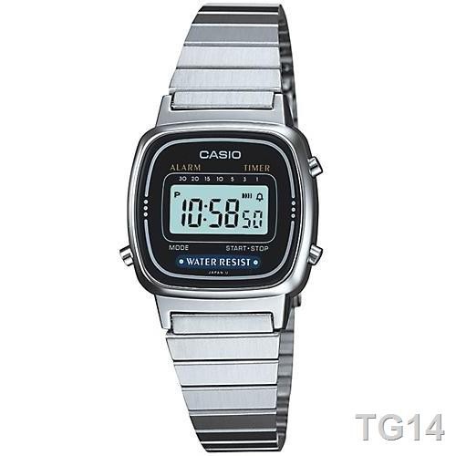 ™﹍Casio นาฬิกาผู้หญิง สายสแตนเลส สีเงิน รุ่น LA670WA,LA670WA-1DF,LA670WA-7DF