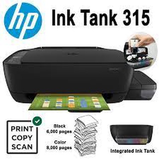 มัลติฟังก์ชันอิงค์เจ็ท HP Ink Tank315 print scan copy  ประกันศูนย์ 1ปี