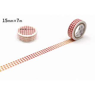 mt masking tape (15mmx7m) roll square red (MT01D499)/ เทปตกแต่งวาชิ (15mmx7m) ลาย roll square red แบรนด์ mt masking tape