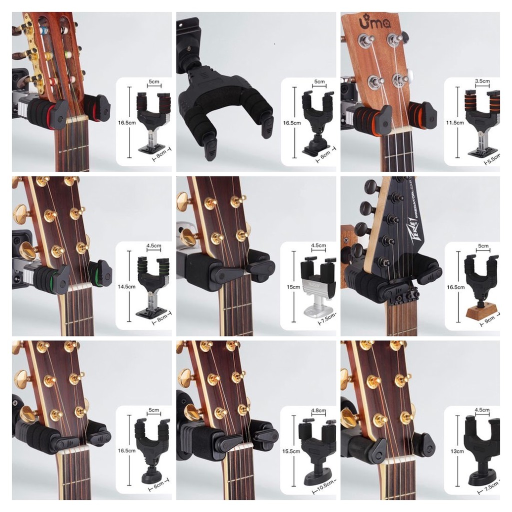 ที่แขวนกีตาร์ติดผนัง AROMA AH-81 AH-83 AH-85 AH-86 AH-89 GUITAR WALL HANGER ขาตั้งกีต้าร์ ตะขอแขวน ข