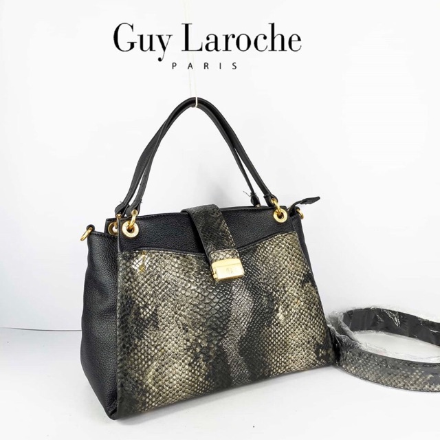 😘สวย กระเป๋าหนังแท้ Guy Laroche 💯ลายงู