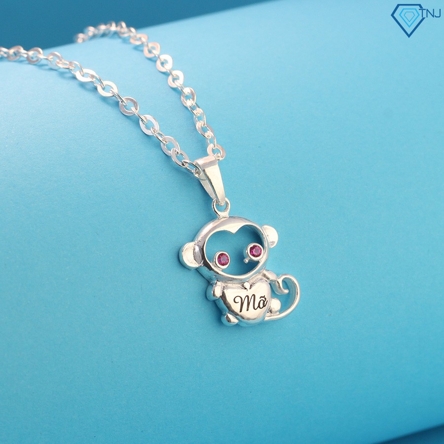 สร้อยคอเงินเด็กรูปลิงสลักชื่อ DCT0031 TNJ Jewelry