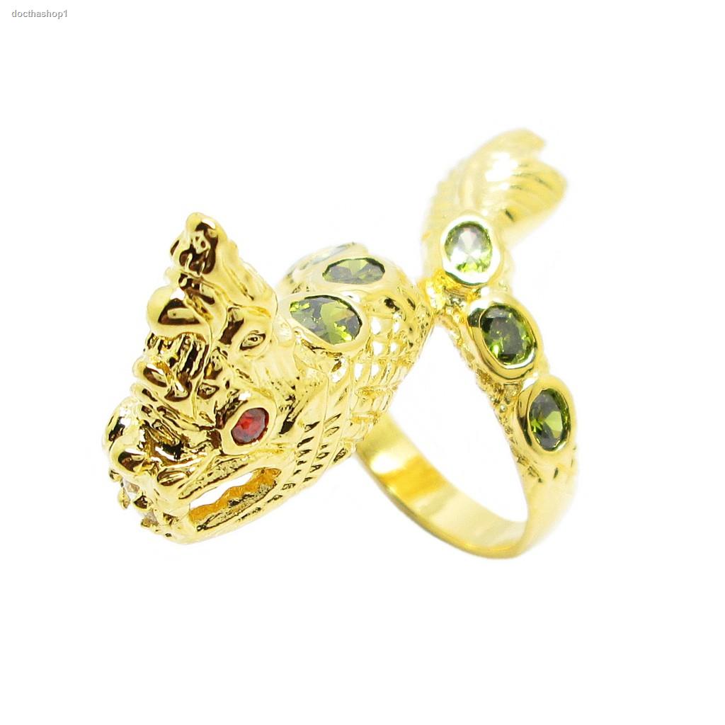จัดส่งเฉพาะจุด จัดส่งในกรุงเทพฯแหวนฟรีไซส์ แหวนพญานาคราช แหวนพญานาคแหวนแฟชั่น แหวนพลอยสีเขียว ชุบทอง ชุบทองแท้ 24k