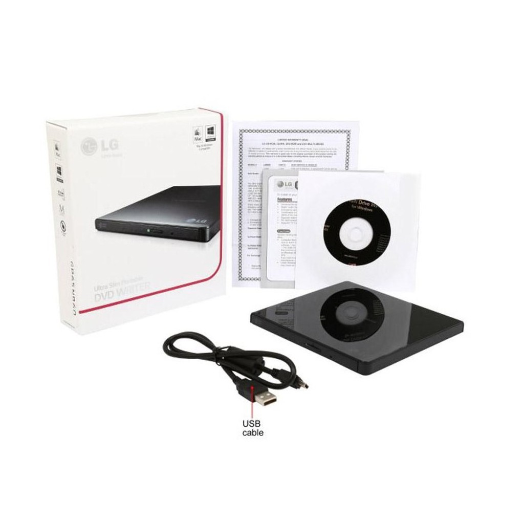 Lg Optical Drive Dvd Rw Slim External Gp65nb60 Black New External Super Multi Slim Drive Shopee Thailand