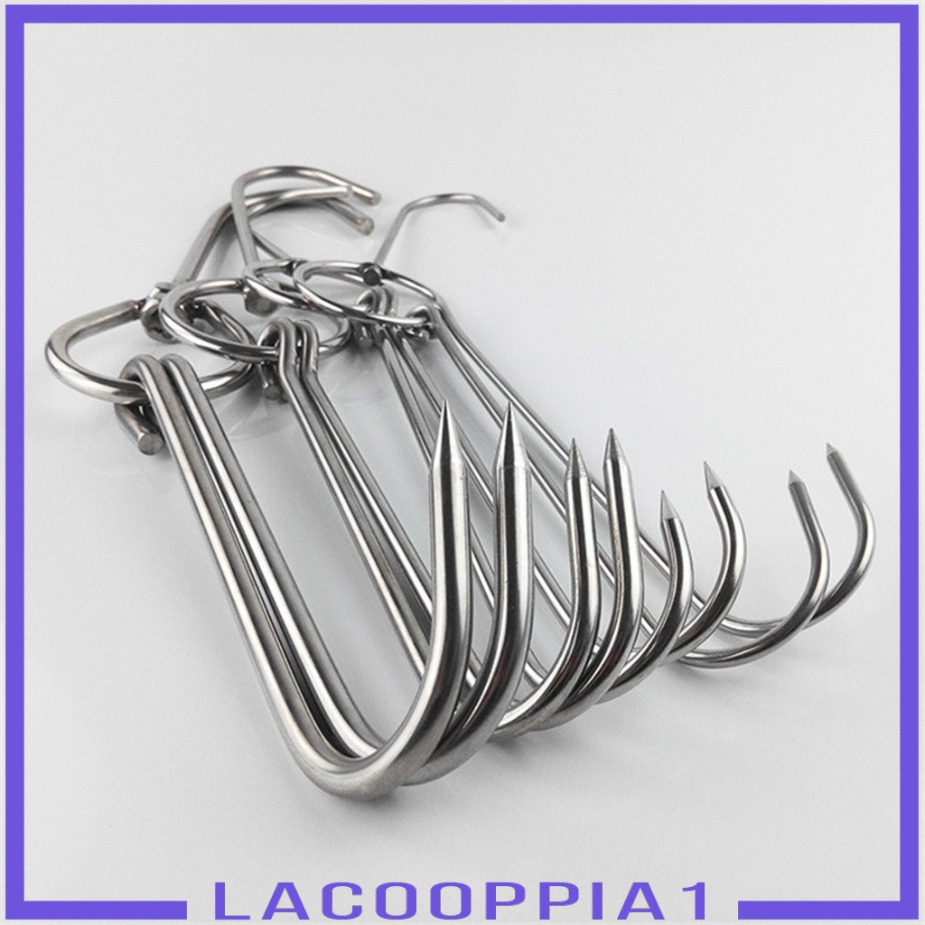 [LACOOPPIA1] ตะขอแขวนเนื้อสัตว์ สเตนเลส ทรงกลม ขนาด 0.35x25 ซม.
