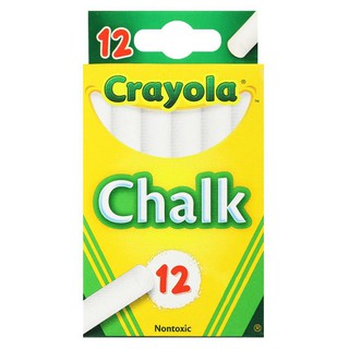 งานศิลปะ สีชอล์กขาวไร้สารพิษ CRAYOLA 12แท่ง อุปกรณ์เครื่องเขียน ของใช้ภายในบ้าน NONTOXIC WHITE CHALK CRAYOLA 12 STICKS