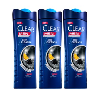 🔥The Best!! เคลียร์ แชมพู ดีพคลีน ขนาด 145 มล. แพ็ค 3 ขวด Clear Shampoo Deepclean 145 ml x 3
