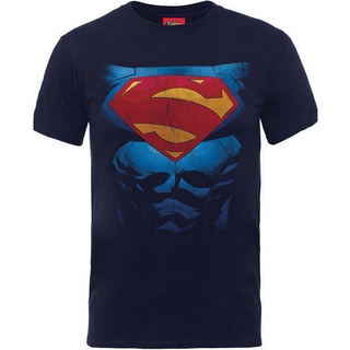 T-shirt  เสื้อยืด ขนาดใหญ่ พิมพ์ลายการ์ตูน Superman สไตล์ฮิปฮอป สําหรับผู้ชาย สีฟ้าS-5XL