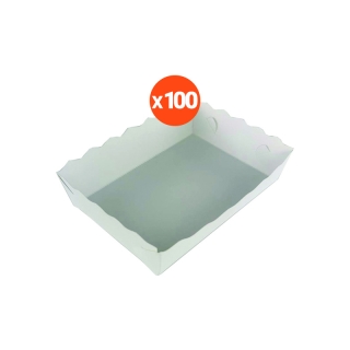 โปรโมชั่น : SRCถาดกระดาษ 0.50LFoodgradeแพ็ค100 สีขาว ไม่พิมพ์ลาย