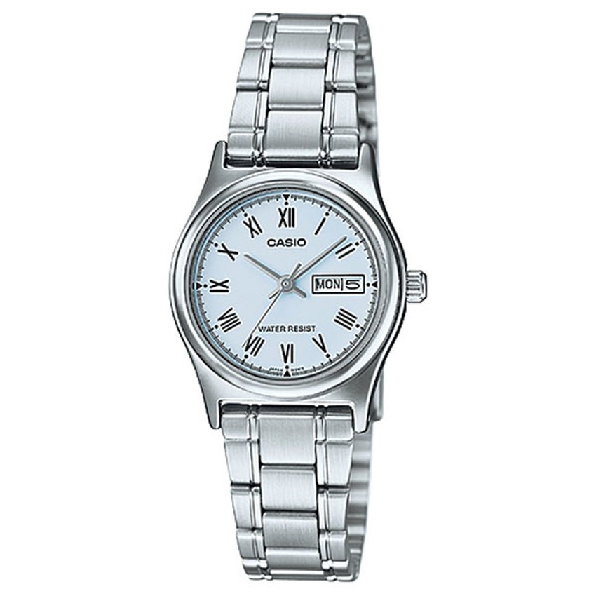 Casio นาฬิกาข้อมือผู้หญิง สายสแตนเลส รุ่น LTP-V006D-2BUDF-สีเงิน