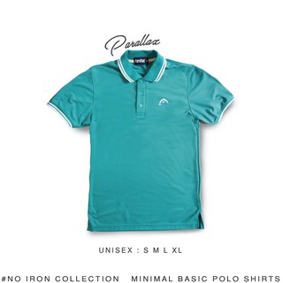 Parallax | เสื้อโปโลสีเขียวน้ำทะเล รุ่น Noiron ไม่ต้องรีด  Polo (Ocean green)