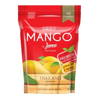 Jsweet Dehydrated Mango Low Sugar 800 g. มะม่วงอบแห้งสูตรน้ำตาลน้อย ขนาด 800กรัม