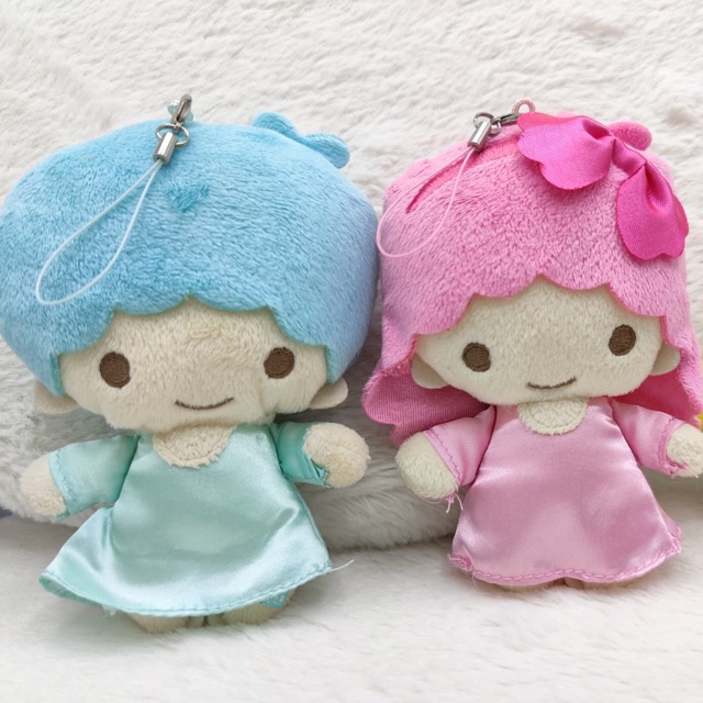 ตุ๊กตา พวงกุญแจ Little Twin Stars (Kiki & Lala) งานSanrioแท้ หายากมากๆ ขนนุ่ม ป้ายผ้าชัด ขายเป็นคู่ 