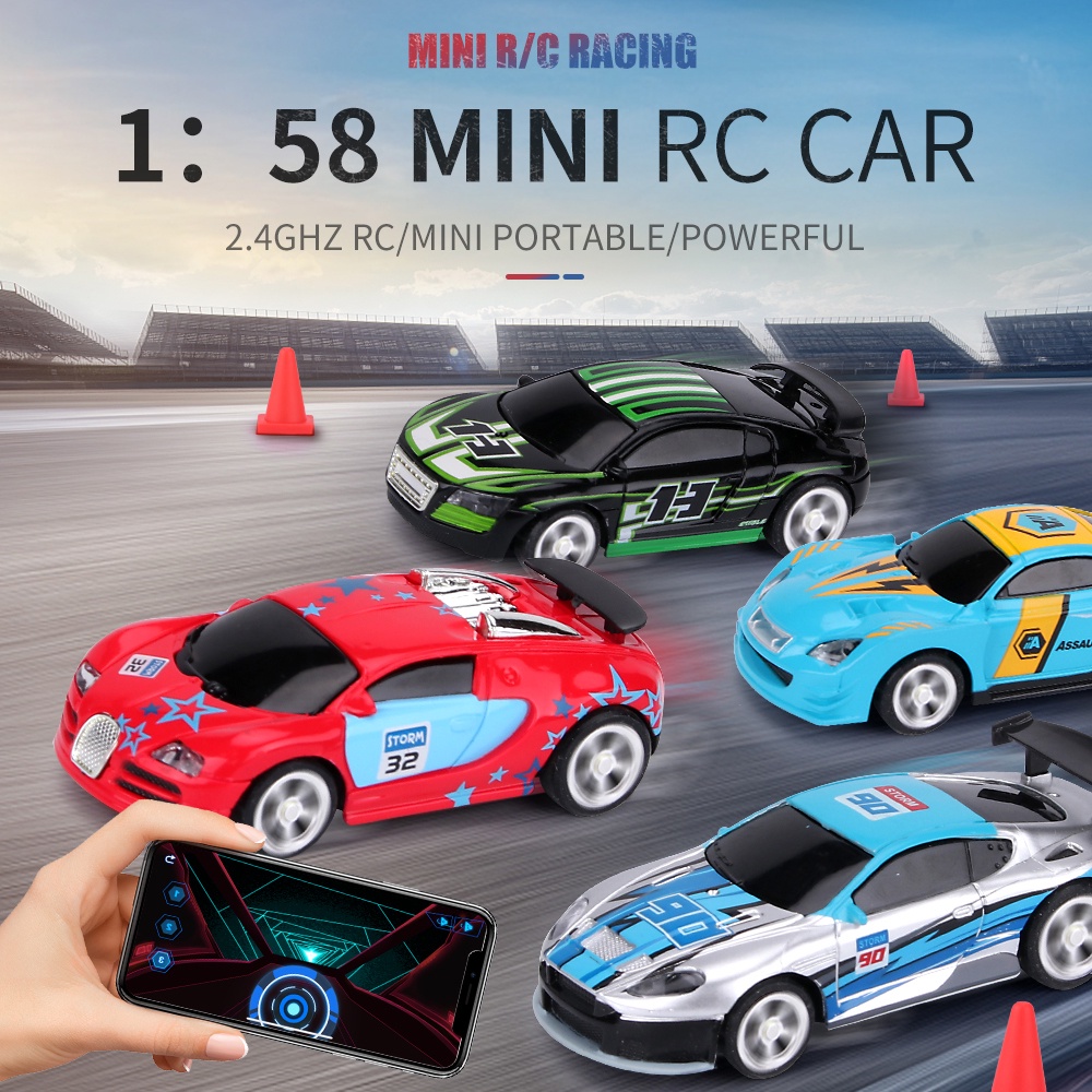 รถควบคุมระยะไกล158 Remote Control MINI RC Car Battery Oerated Racing Car VC Cans ack Machine