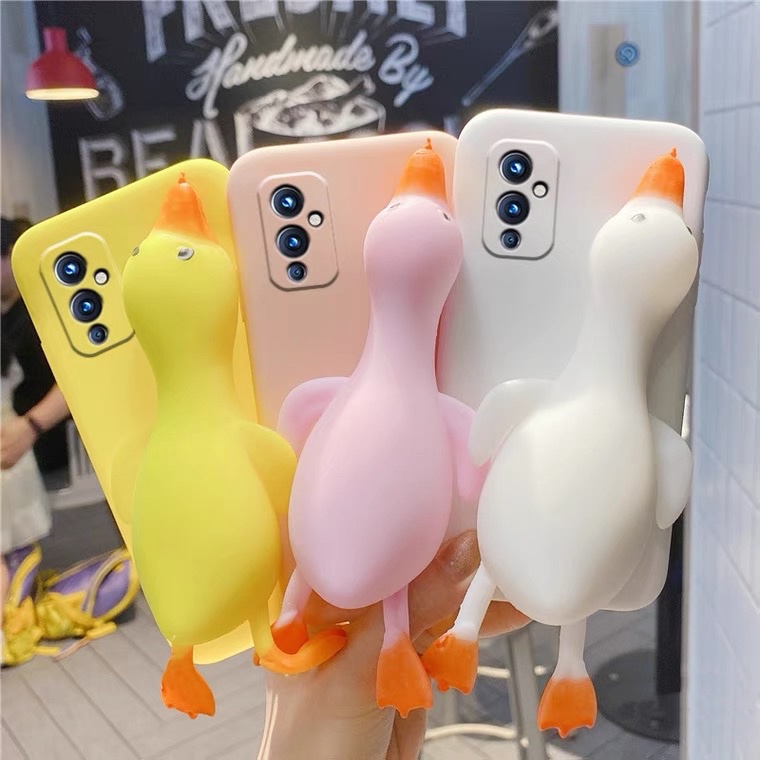 3D cute relieve stress duck phone case โทรศัพท์นุ่ม เคส Oppo A57 A39 A3S A5S A12 A12E A71 realme c1 A9 A5 2020 A83 A1K A31 A91 A93 A53 A73 A15 2020 soft shell